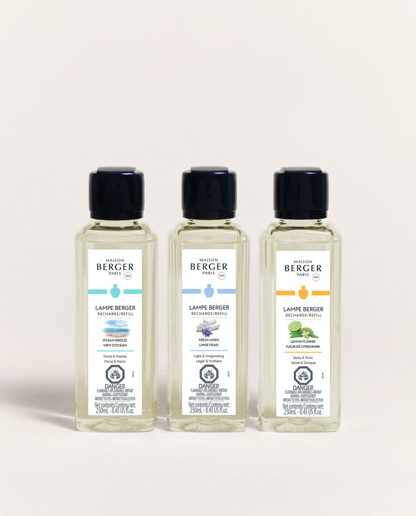 Trio de recharges pour lampe Berger – Fraîcheur – 3 × 250 ml – Maison Berger