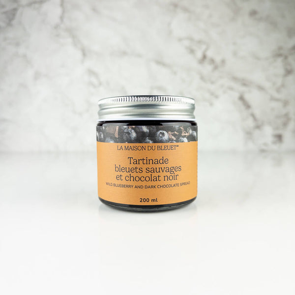 Tartinade de bleuets sauvages et de chocolat noir 200ml - La Maison du Bleuet