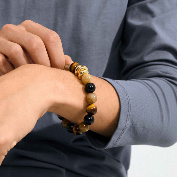 UNFOLD bracelet brown/plaqué or