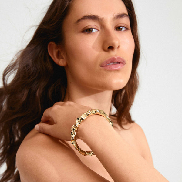 SUNSETrecycled bracelet gold- plated