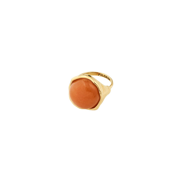 SENSE bague plaqué or/agate