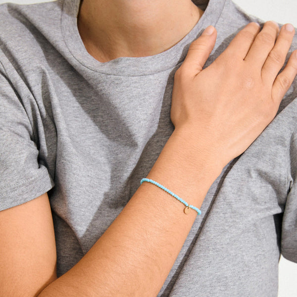 INDIE bracelet Gold Plated Blue Light