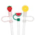 3 pailles jumbo avec embouts fruits