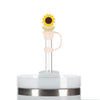 3 pailles jumbo avec embouts tournesol