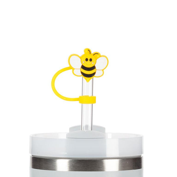 3 pailles jumbo avec embouts abeille