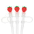3 pailles jumbo avec embouts fraise