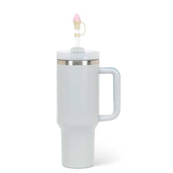 3 pailles jumbo avec embouts cornet de crème glacée