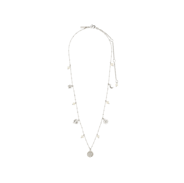 Collier : Mylan : Plaqué argent : Blanc