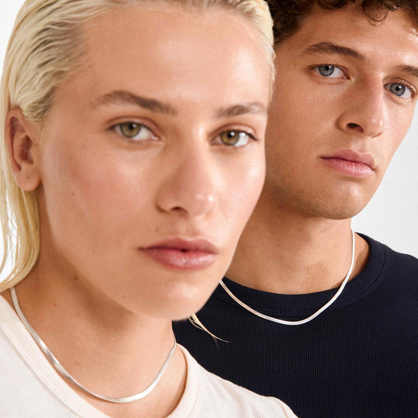 JOANNA flat snake chaîne collier
