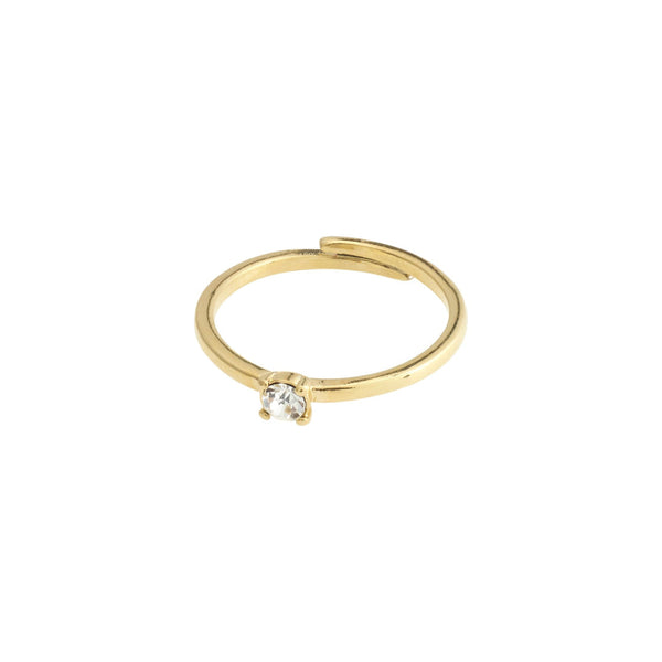 LULU recycled crystal stack ring gold-plated