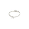 LULU recycled crystal stack ring silver- plated