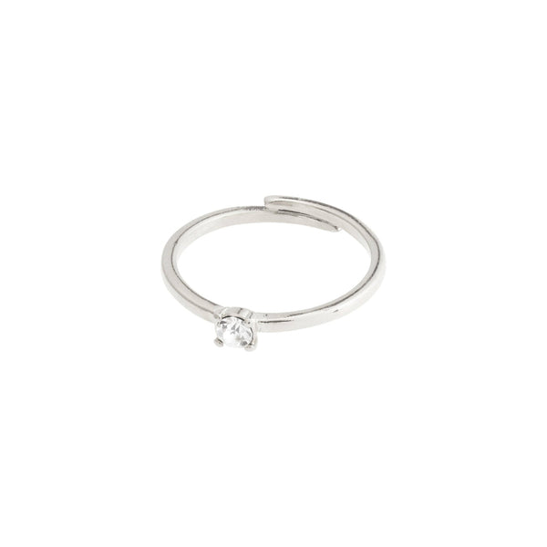 LULU recycled crystal stack ring silver- plated