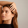 LULU recycled crystal stack ring silver- plated