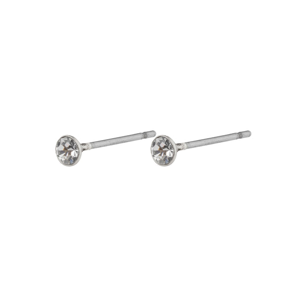SYLVIE small crystal stud earrings silver- plated