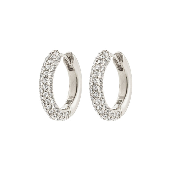 TATUM medium silver-plated hoop earrings