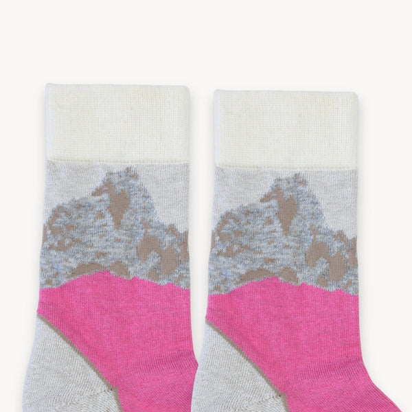 Chaussettes Mountain en mélange d’alpaga – Rose – Pokoloko