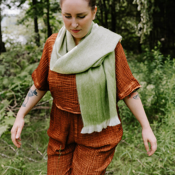 Écharpe Matcha en mélange d’alpaga – Dégradé – Pokoloko