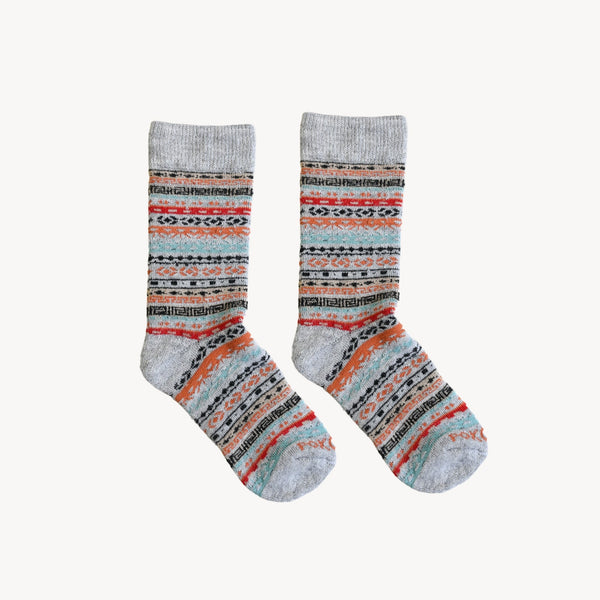 Chaussettes en Alpaga – Montantes – Gris Multicolore – L/XL