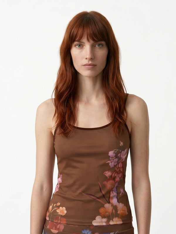 Camisole Morganne chocolat floral