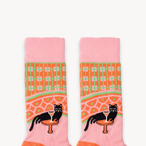 Chaussettes Cocktail Cats en coton Pima – Pokoloko