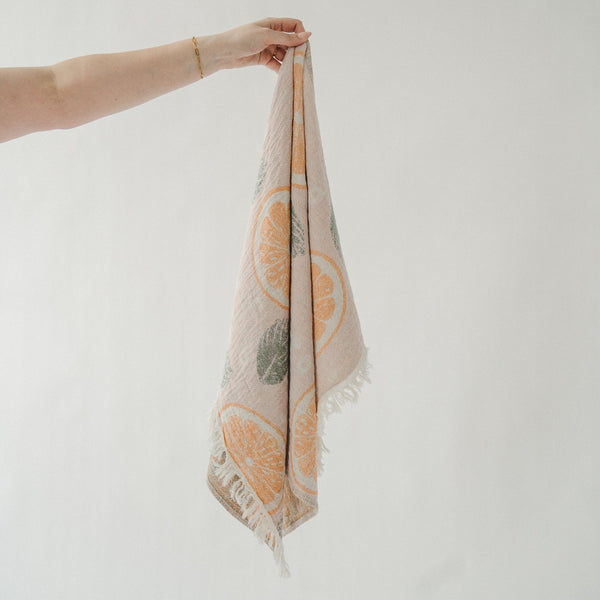Serviette à mains – Oranges et feuilles – Pokoloko