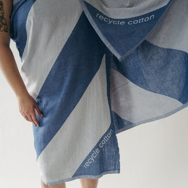 Serviette Diagonal – Bleu pierre – Pokoloko