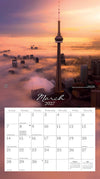 Calendrier mural LANG Oh Canada 2027 : page de mars 2027 et une vue de Toronto.