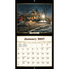 Calendrier mural LANG Terry Redlin 2027 : page de janvier 2027 et une maison éclairée dans la nuit.