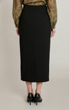 Jupe crayon fendue Dex, coloris noir, vue de dos