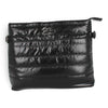 Sac bandoulière Maison Taïga noir en nylon matelassé avec fermeture éclair, design urbain compact et fonctionnel.
