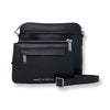 Sac à bandoulière Brigitte en cuir noir – pochette détachée