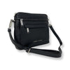 Sac à bandoulière Brigitte en cuir noir – vue de côté