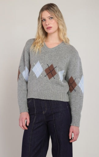 ARGYLE SWEATER TOP