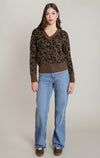 LEOPARD V-NECK SWEATER