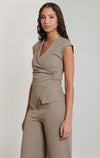 CROSS WRAP KNIT TOP