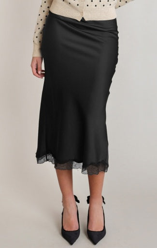 SATIN LACE SKIRT
