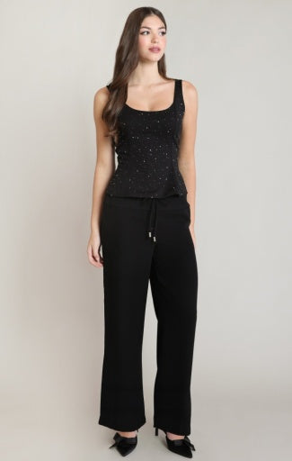 EMBELLISHED PEPLUM TOP