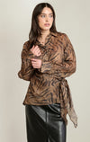 ANIMAL PRINT WRAP SHIRT