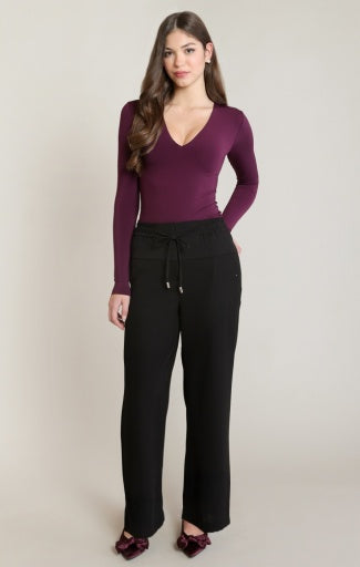 SATIN BLOCK WIDE PANT