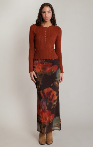 HENLEY SWEATER TOP