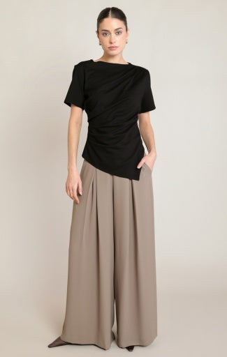 DRAPED ASYMMETRIC T-SHIRT