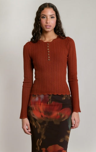 HENLEY SWEATER TOP