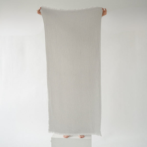 Serviette - Gaufre française - Gris soie