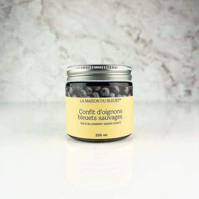 Confit d'oignons aux bleuets sauvages de La Maison du Bleuet en pot de 200 ml