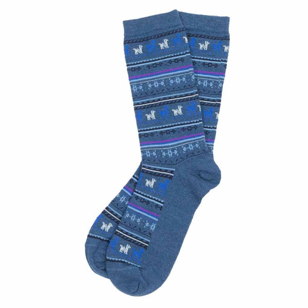 Chaussettes à motifs en mélange d’alpaga – Denim, S/M – Pokoloko