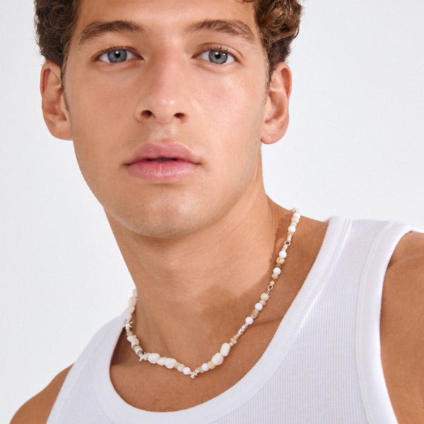 Collier PRISM blanc/plaqué argent