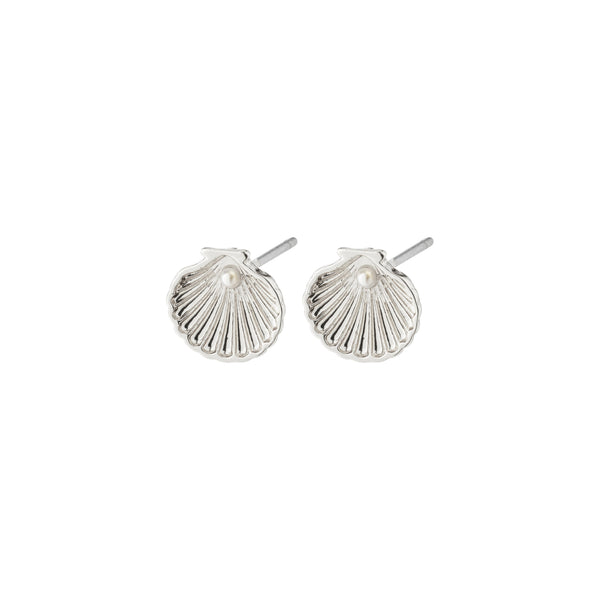 Boucles d’oreilles OPAL en coquillage recyclé plaquées argent