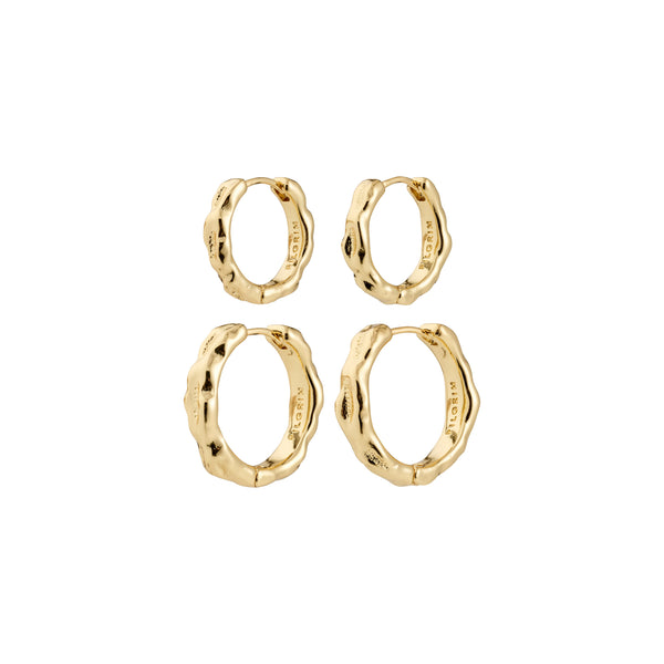 DARBY boucles d’oreilles, ensemble 2 en 1, plaqué or