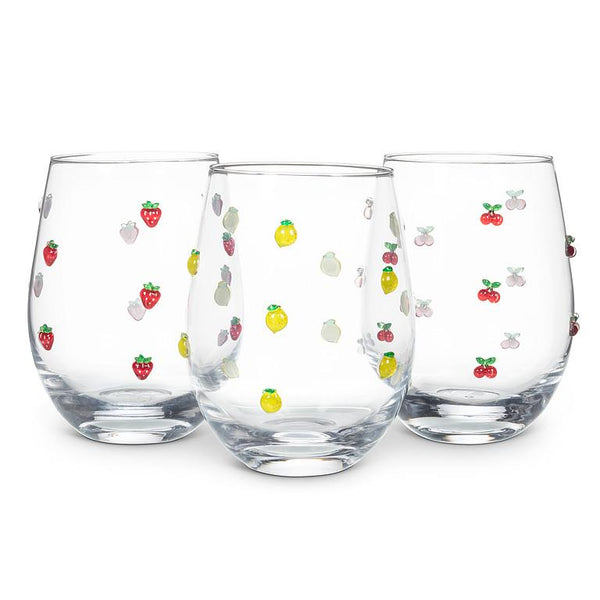Verre à vin sans pied avec fraises