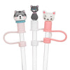 3 pailles jumbo avec embouts chat